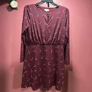 LOFT Burgundy floral dress